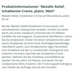 Schablonier Creme Metallic Relief platin