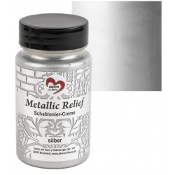 Schablonier Creme Metallic Relief silber