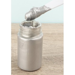 Schablonier Creme Metallic Relief silber
