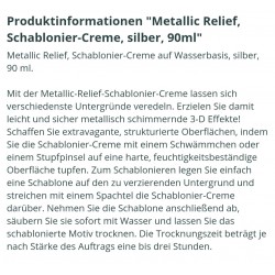 Schablonier Creme Metallic Relief silber