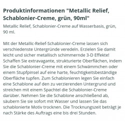 Schablonier Creme Metallic Relief grün