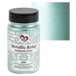 Schablonier Creme Metallic Relief mint