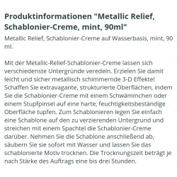 Schablonier Creme Metallic Relief mint
