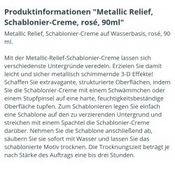 Schablonier Creme Metallic Relief rose