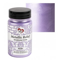 Schablonier Creme Metallic Relief flieder