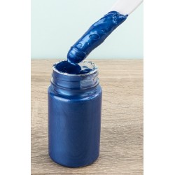 Schablonier Creme Metallic Relief blau