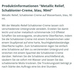 Schablonier Creme Metallic Relief blau