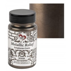 Schablonier Creme Metallic Relief bronze