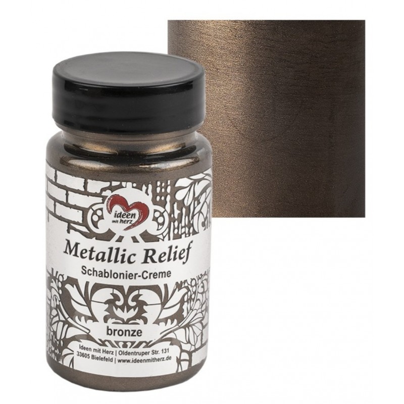 Schablonier Creme Metallic Relief bronze