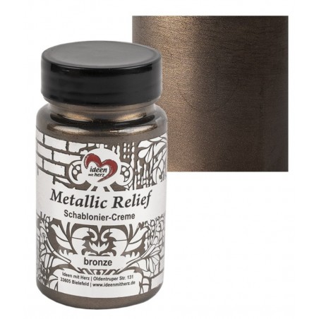 Schablonier Creme Metallic Relief bronze