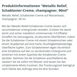 Schablonier Creme Metallic Relief champagner