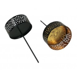 Teelicht Stecker schwarz/gold