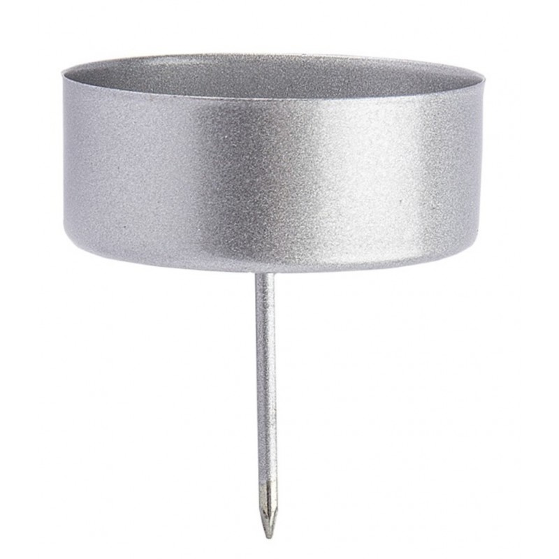 Teelicht Stecker silberfarbig