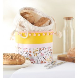 Pappmaché Rundbox mit Baumwollsack