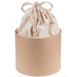Pappmaché Rundbox mit Baumwollsack