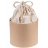 Pappmaché Rundbox mit Baumwollsack
