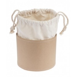 Pappmaché Rundbox mit Baumwollsack