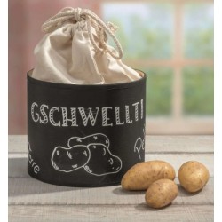 Pappmaché Rundbox mit Baumwollsack