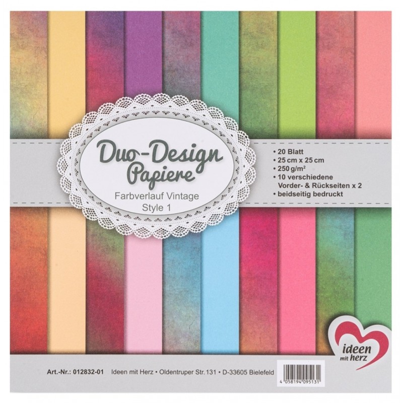 Duo Design Papier Farbverlauf Vintage Style 1