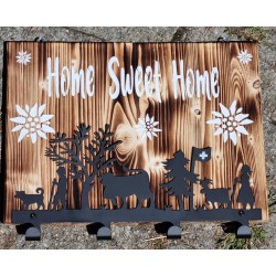 Garderobe Alpaufzug natur Home sweet Home