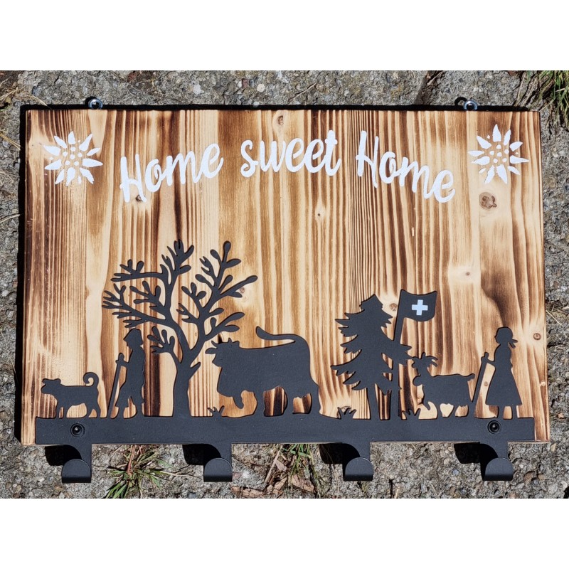 Garderobe Alpaufzug natur Home sweet Home