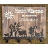 Garderobe Alpaufzug  weiss Herzlich Willkommen
