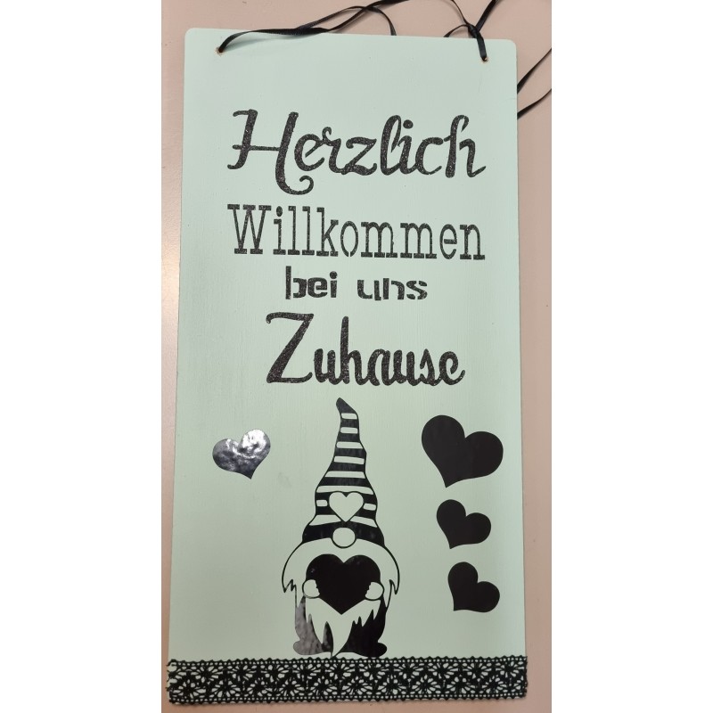 Schild Herzlich Willkommen