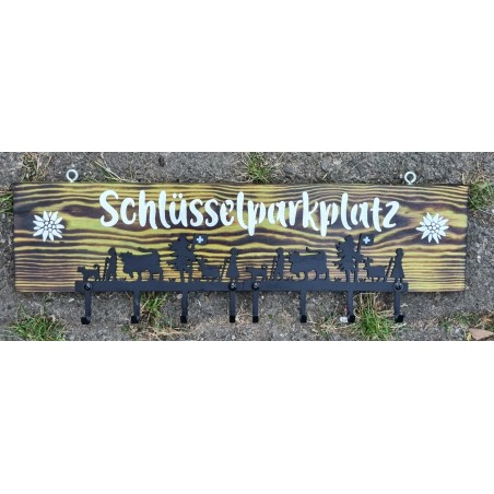 Schlüsselbrett Alpaufzug grün