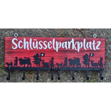 Schlüsselbrett Alpaufzug rot Schlüsselparkplatz