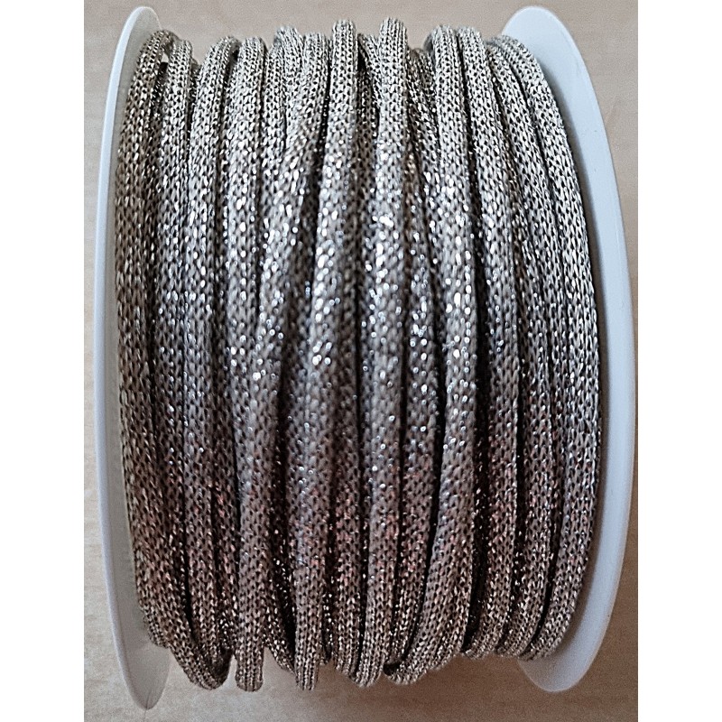 Kordel mit Draht taupe/glitzer
