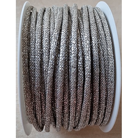 Kordel mit Draht taupe/glitzer