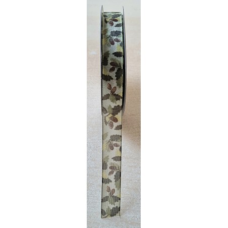 Deko Band Organza Blätter grün