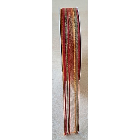 Deko Band Organza Gestreift orange