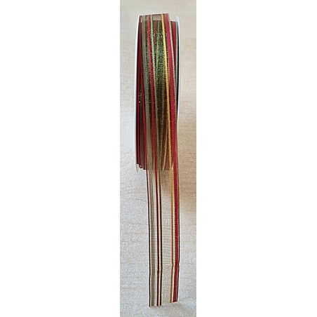 Deko Band Organza Gestreift grün