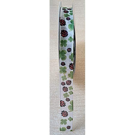 Deko Band Organza Marienkäfer/Kleeblatt