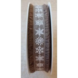 Deko Band Schneeflocken braun