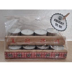 Advent to go Edelweiss kariert rot
