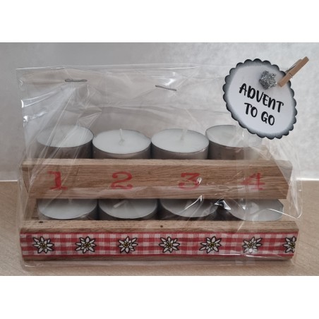 Advent to go Edelweiss kariert rot