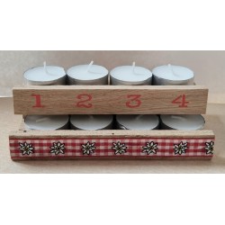 Advent to go Edelweiss kariert rot
