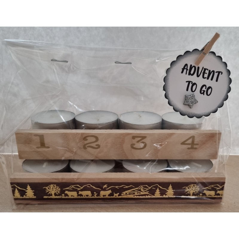 Advent to go Alpaufzug braun/gold