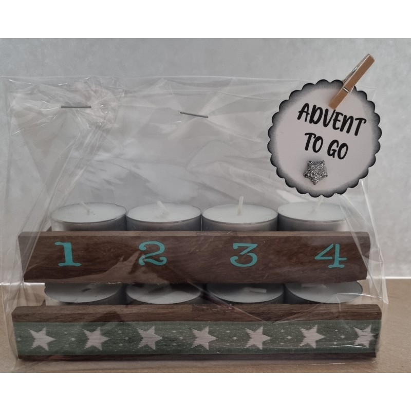 Advent to go Sterne mint/silber