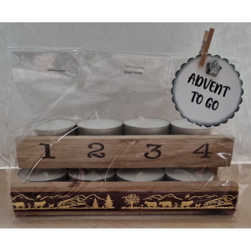 Advent to go Alpaufzug braun/gold