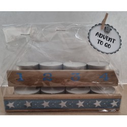 Advent to go Sterne hellblau/silber