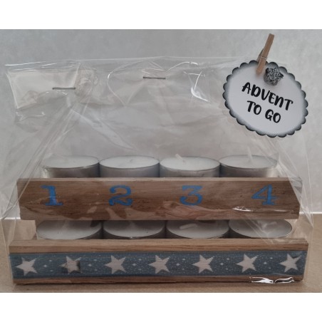 Advent to go Sterne hellblau/silber