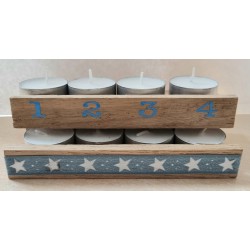 Advent to go Sterne hellblau/silber