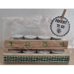Advent to go Edelweiss grün kariert