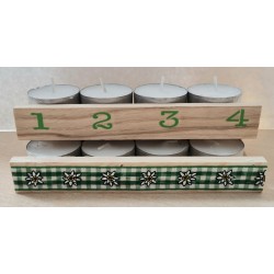 Advent to go Edelweiss grün kariert