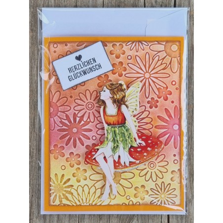 Herzlichen Glückwunsch Elfe orange/gelb