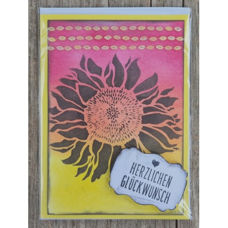 Herzlichen Glückwunsch Sonnenblume rot/orange/gelb