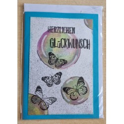 Herzlichen Glückwunsch Schmetterlinge/Blasen